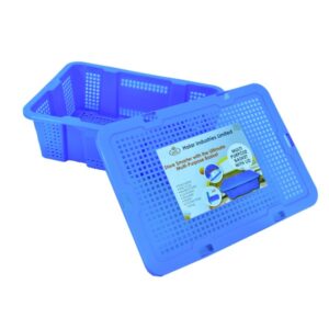 multi purpose basket with lid blue (2)