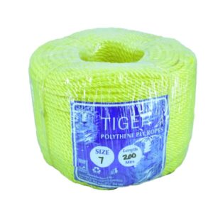 tiger polythene ply rope 7mm yellow
